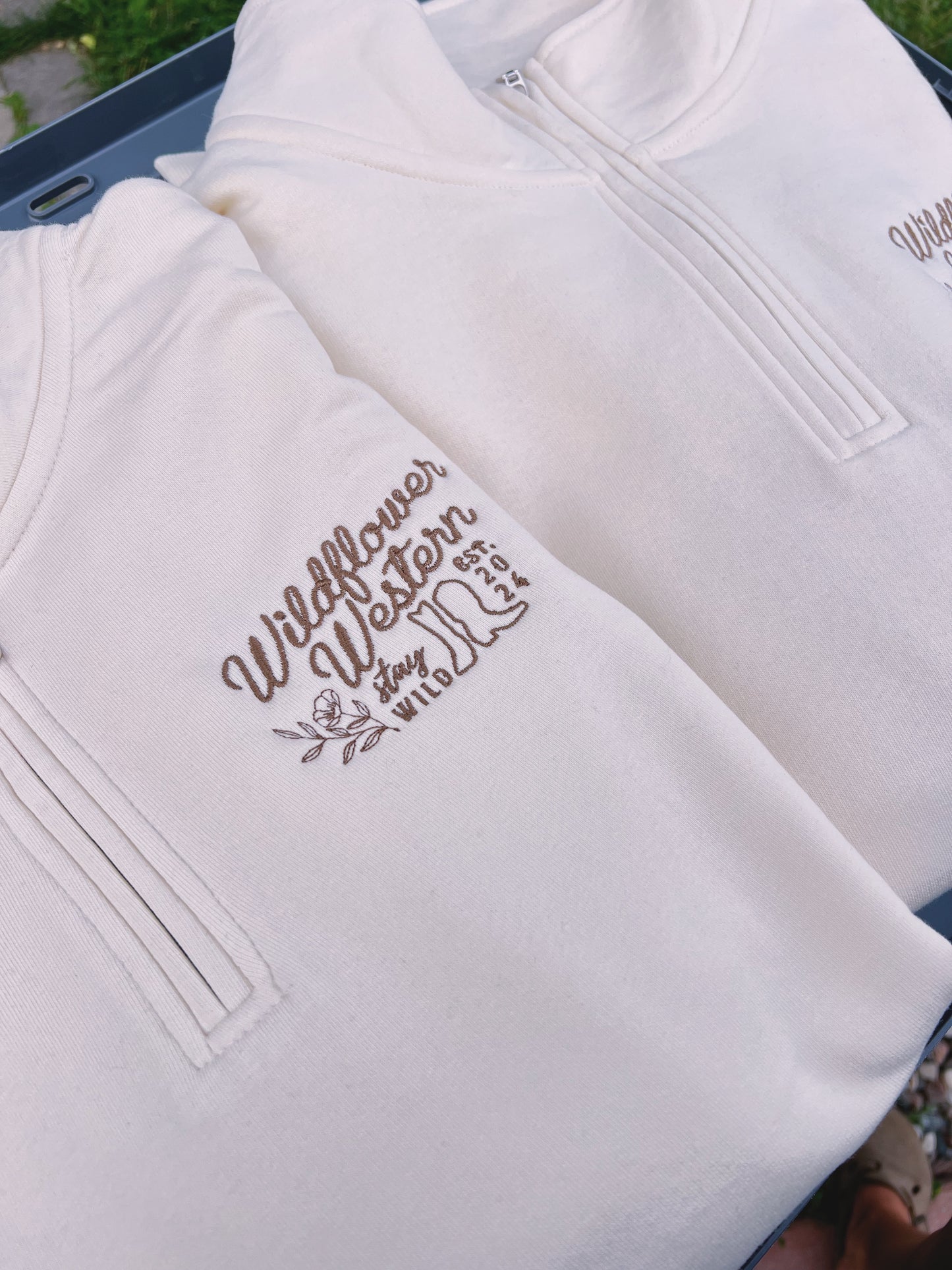 Boots & Bloom Embroidered 1/4 Zip