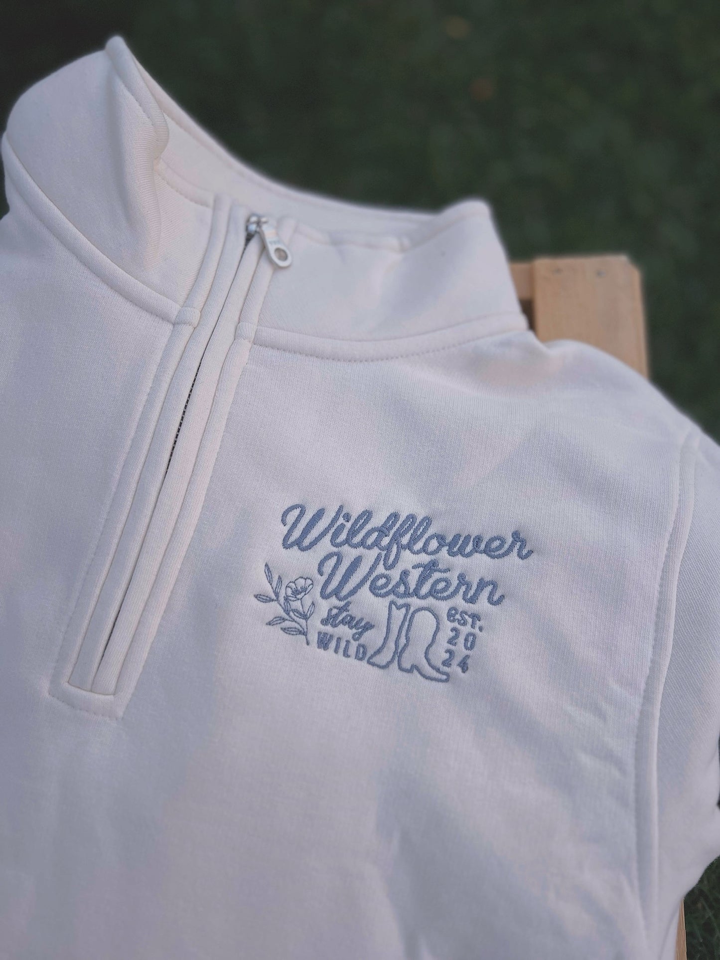 Boots & Bloom Embroidered 1/4 Zip