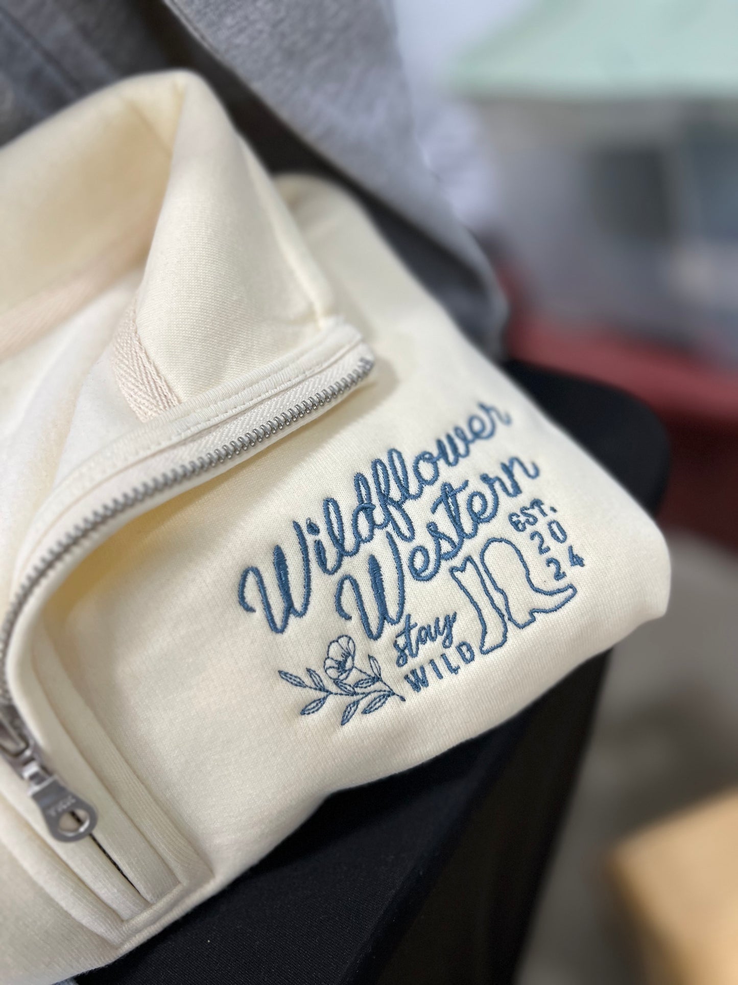 Boots & Bloom Embroidered 1/4 Zip