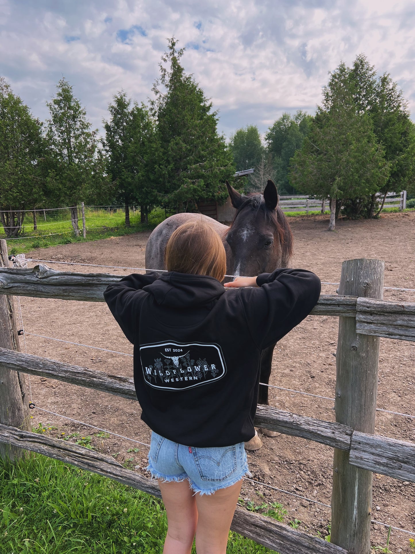 "Original Wildflower Western" Unisex Hoodie Black