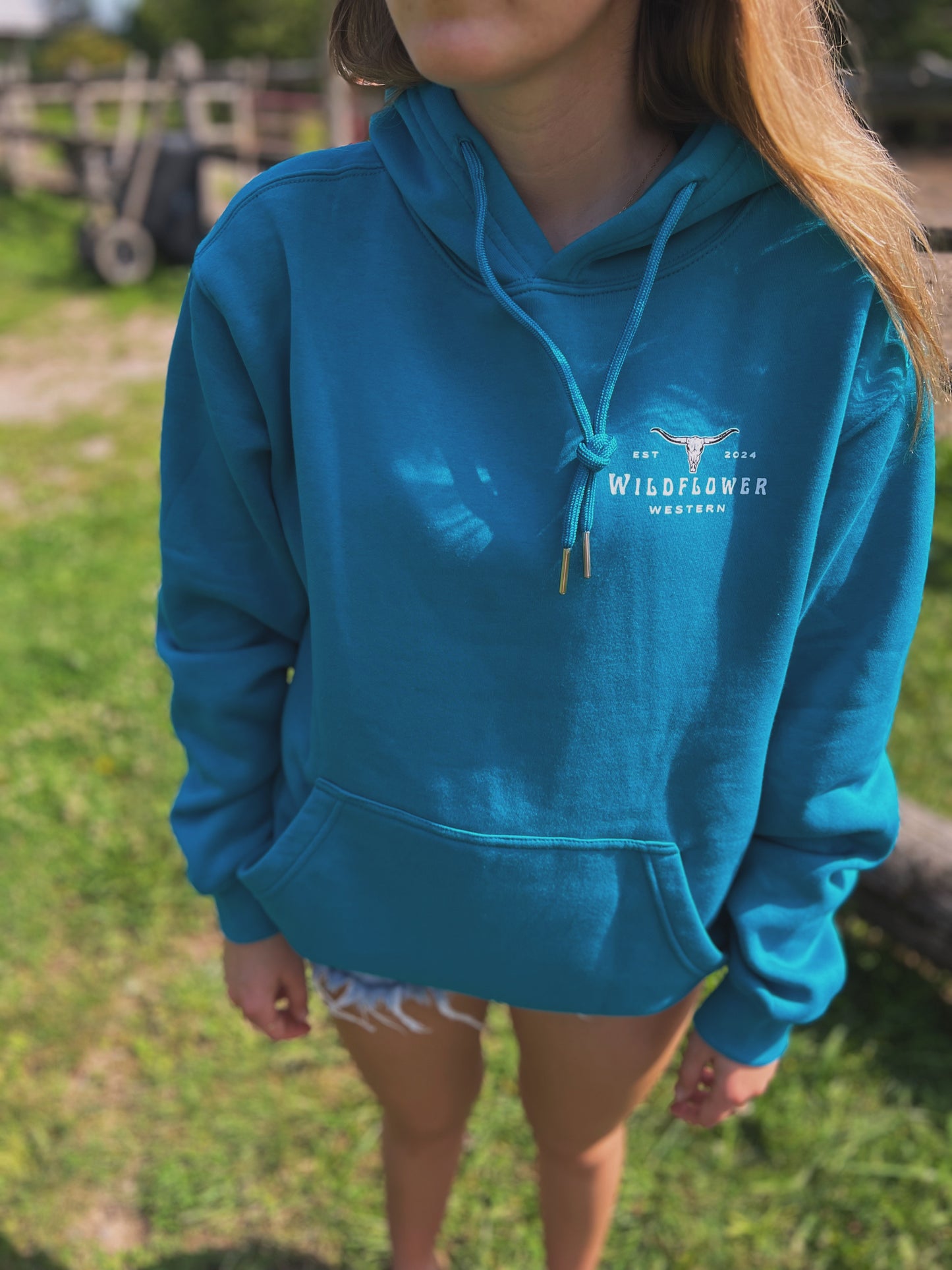 "Original Wildflower Western" Unisex Hoodie Turquoise