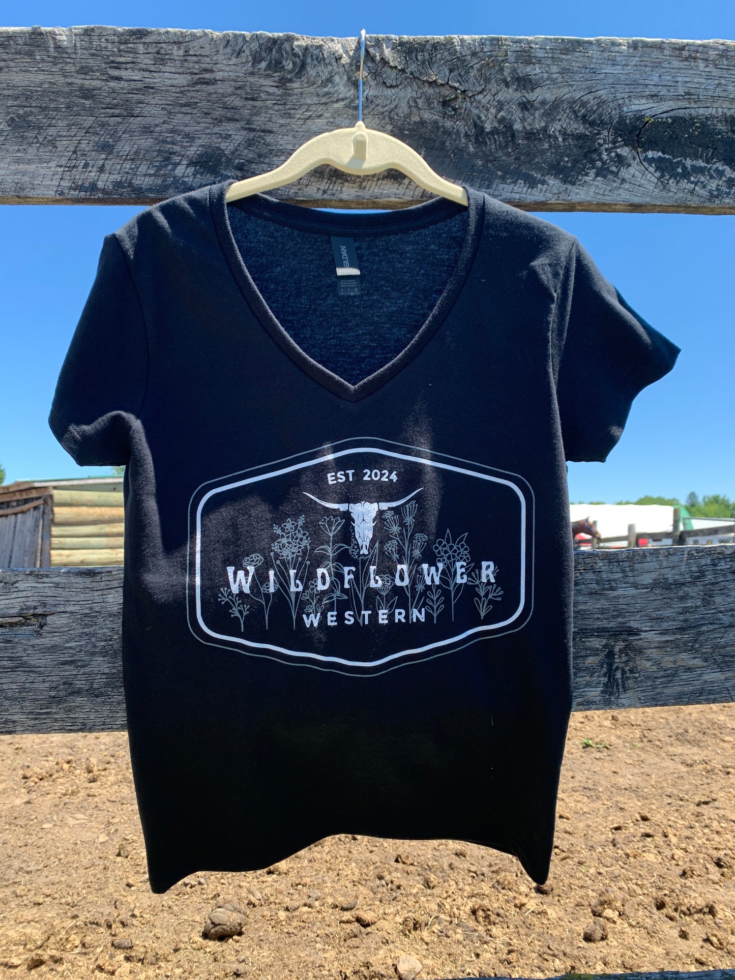 "Original Wildflower" Women's Fitted V-Neck Tee