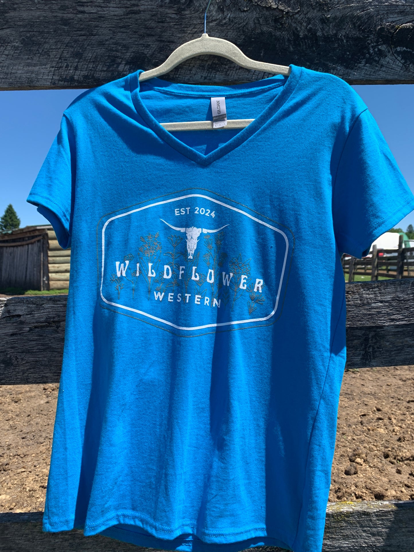 "Original Wildflower" Women's Fitted V-Neck Tee